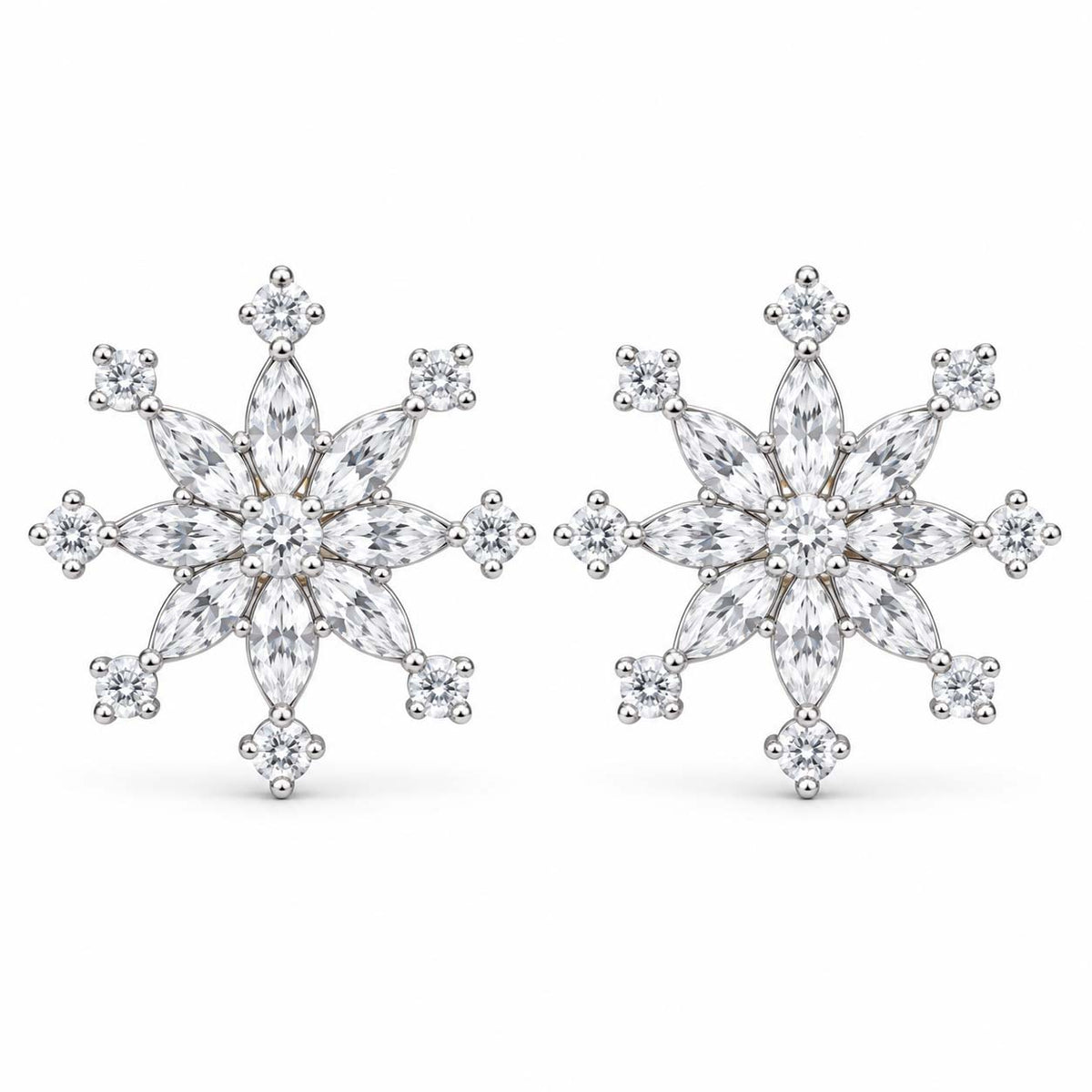 Sunburst Floral Cluster Diamond Tops | 18Kt Gold | 0.88 Ct