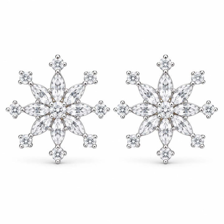 Sunburst Floral Cluster Diamond Tops | 18Kt Gold | 0.88 Ct