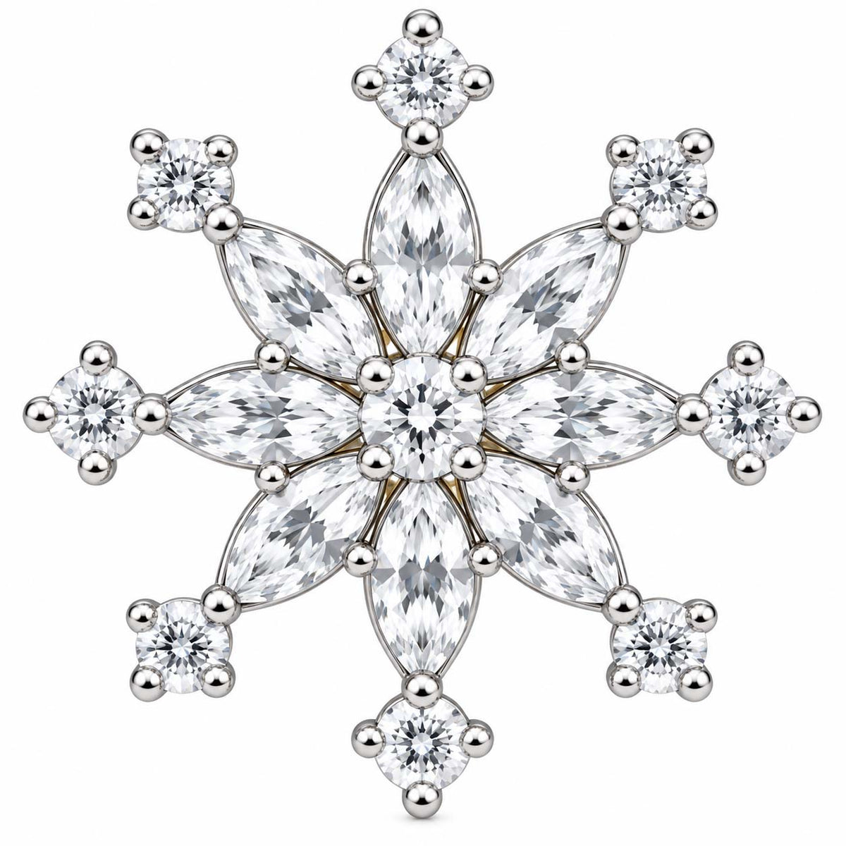 Sunburst Floral Cluster Diamond Tops | 18Kt Gold | 0.88 Ct