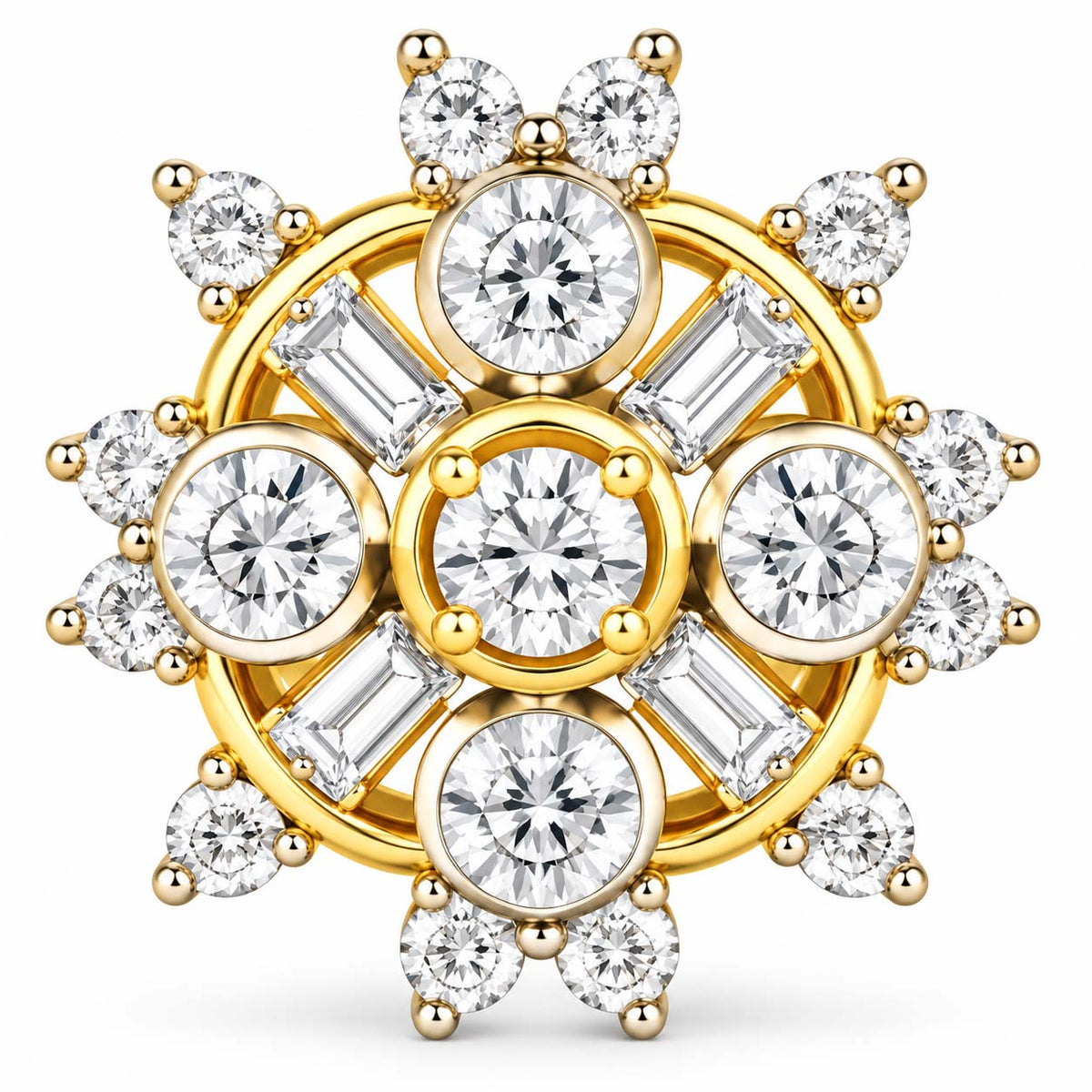 Sunburst Floral Cluster Diamond Tops