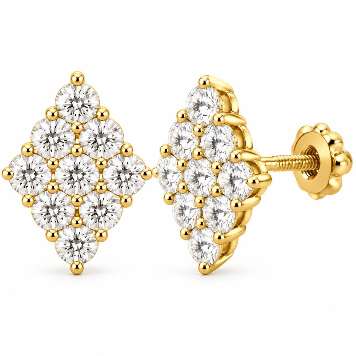 Signature Marquise Diamond Studs – Dual Tone Finish