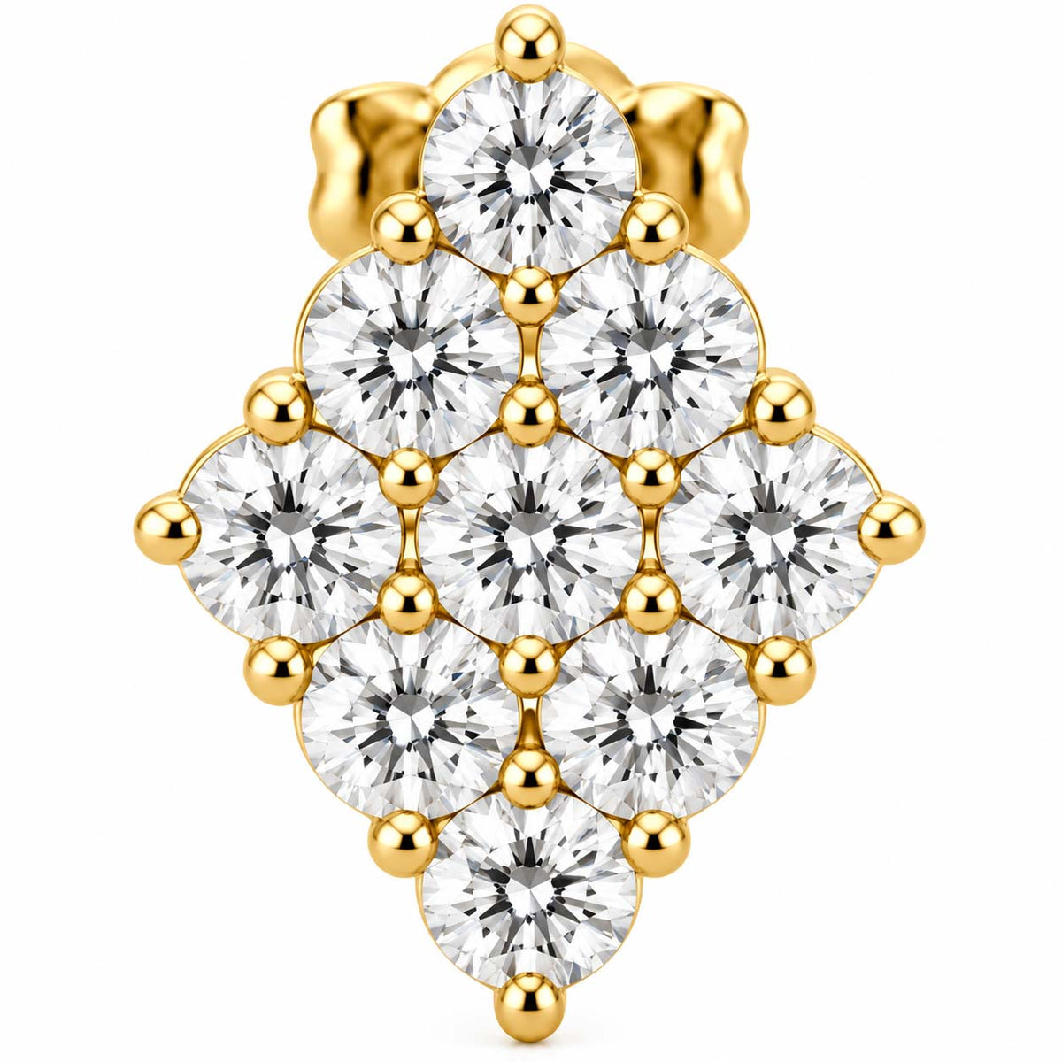 Signature Marquise Diamond Studs – Dual Tone Finish