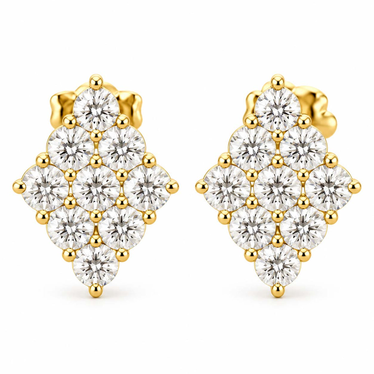 Signature Marquise Diamond Studs – Dual Tone Finish