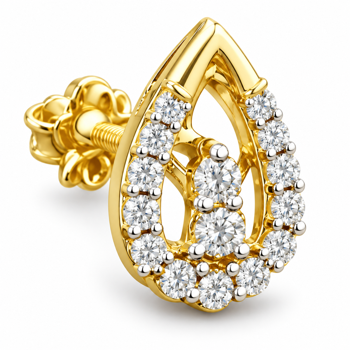 Golden Dewdrop Diamond Earrings