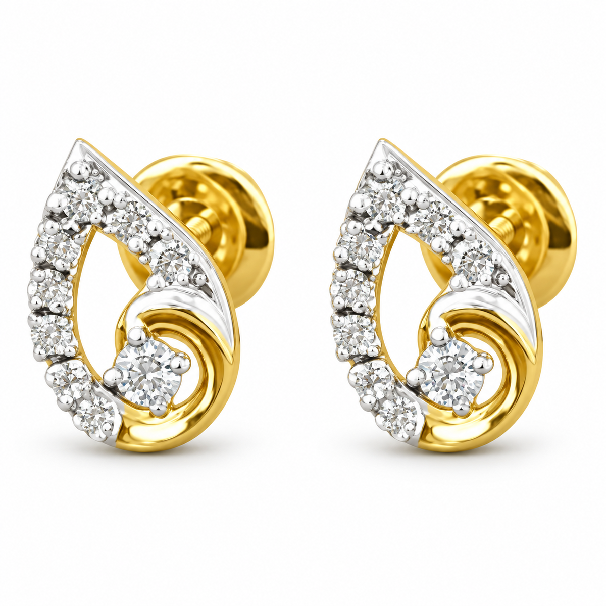 Classic Loop Pear Diamond Stud