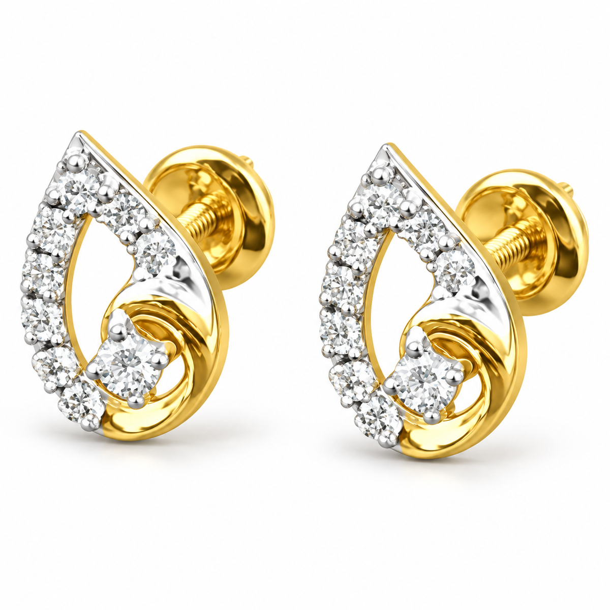 Classic Loop Pear Diamond Stud