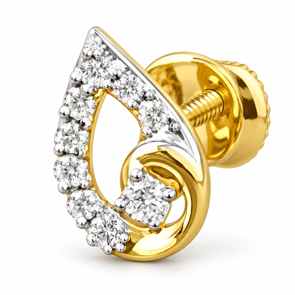 Classic Loop Pear Diamond Stud