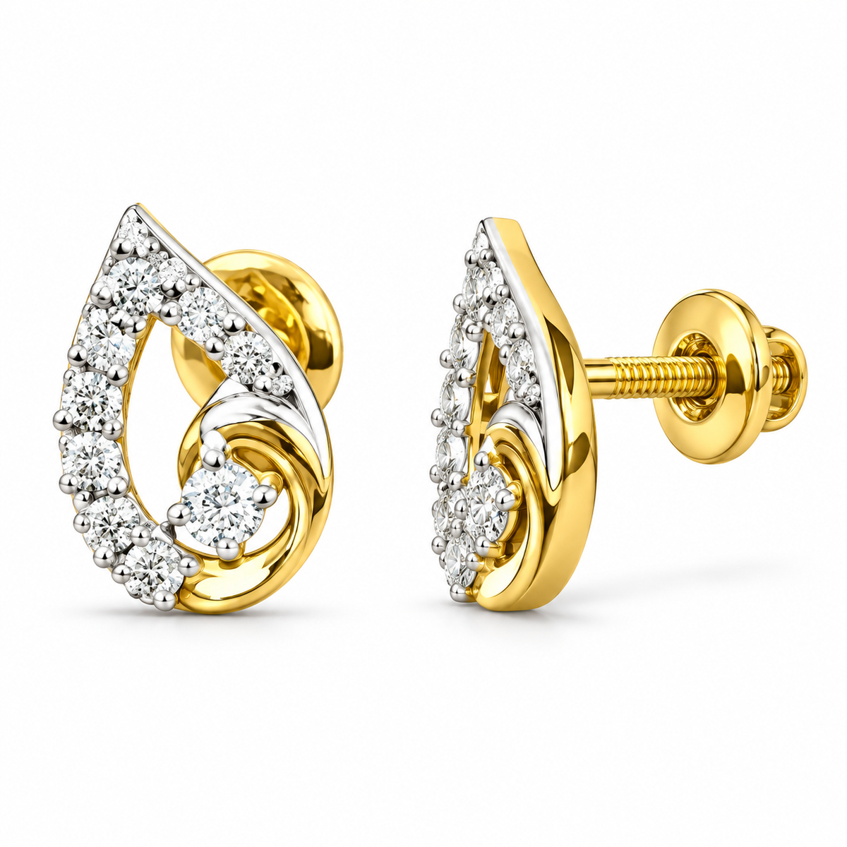 Classic Loop Pear Diamond Stud