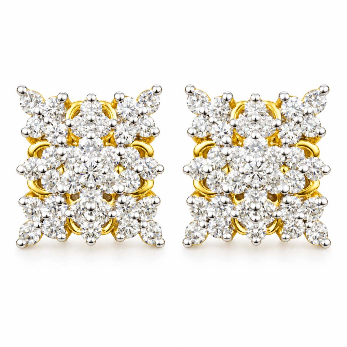 Signature Marquise Diamond Studs – Dual Tone