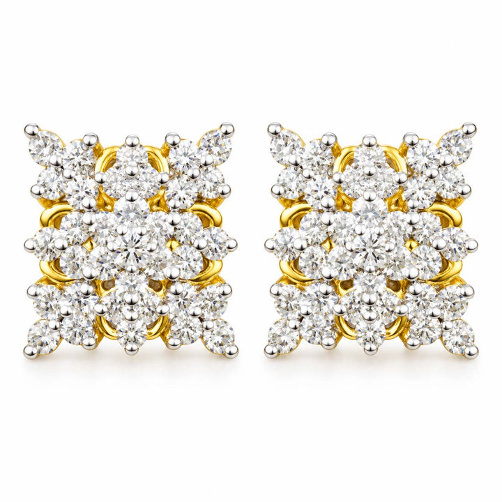 Signature Marquise Diamond Studs – Dual Tone
