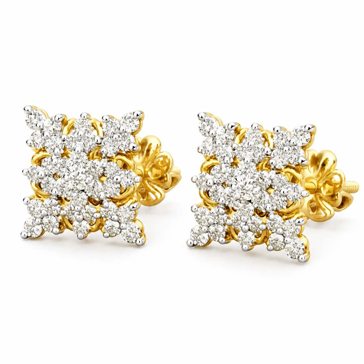 Signature Marquise Diamond Studs – Dual Tone