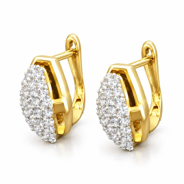 Elegant Oval Diamond Bali Earrings