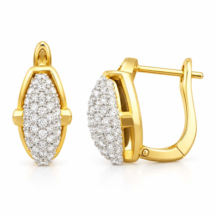 Elegant Oval Diamond Bali Earrings