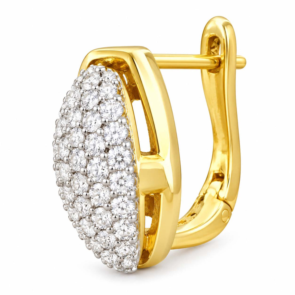 Elegant Oval Diamond Bali Earrings