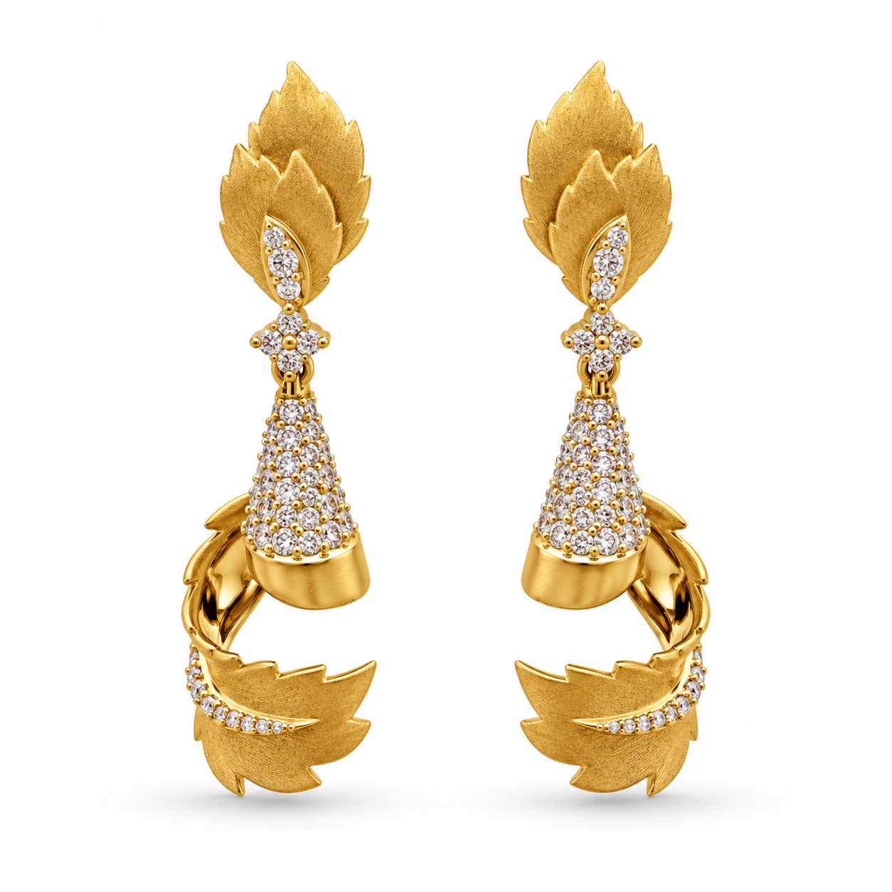 Leaf Twist Diamond Drop Tops
