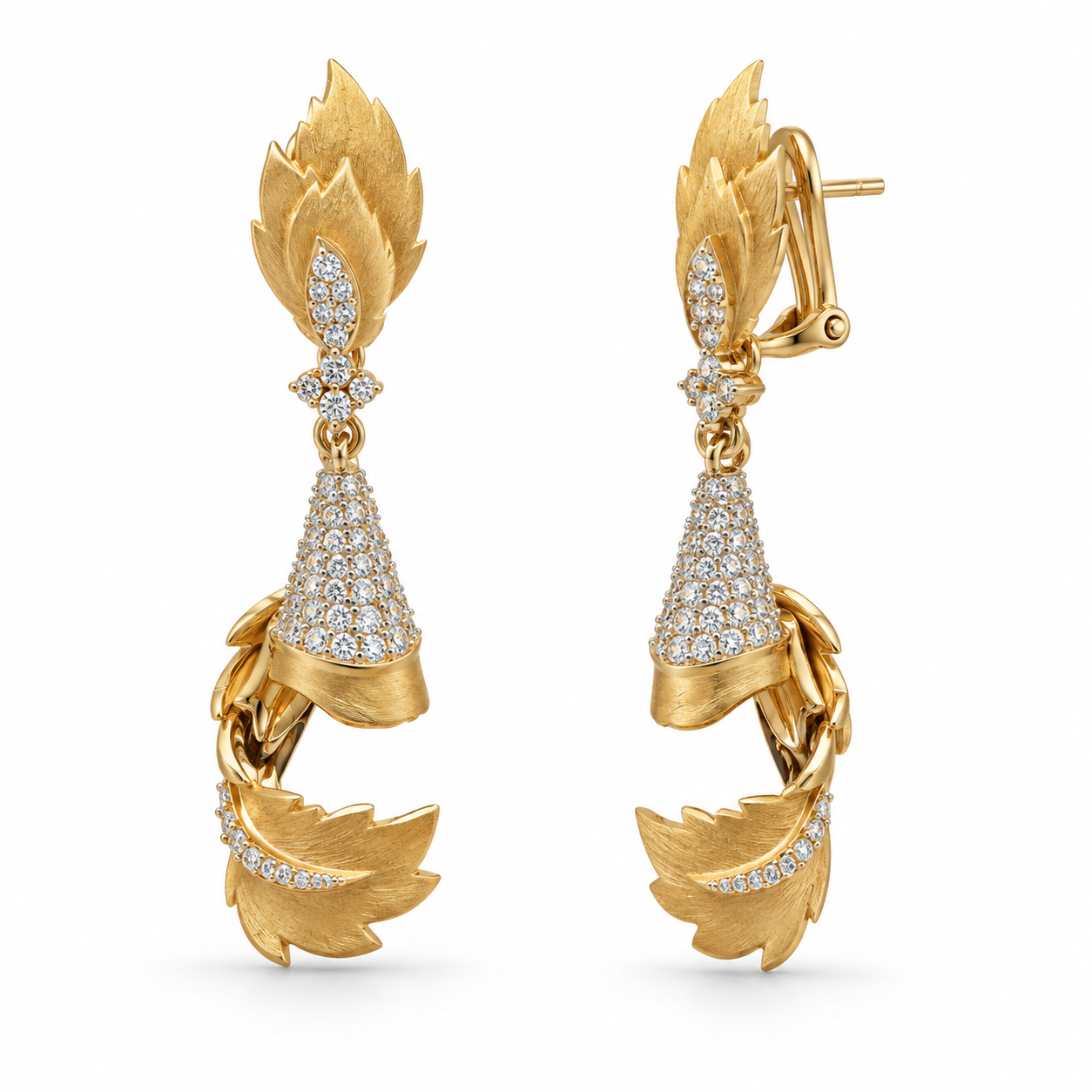 Leaf Twist Diamond Drop Tops