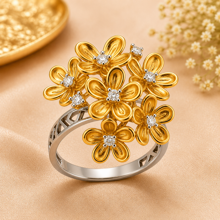 Imperial Flower Diamond Gents Ring