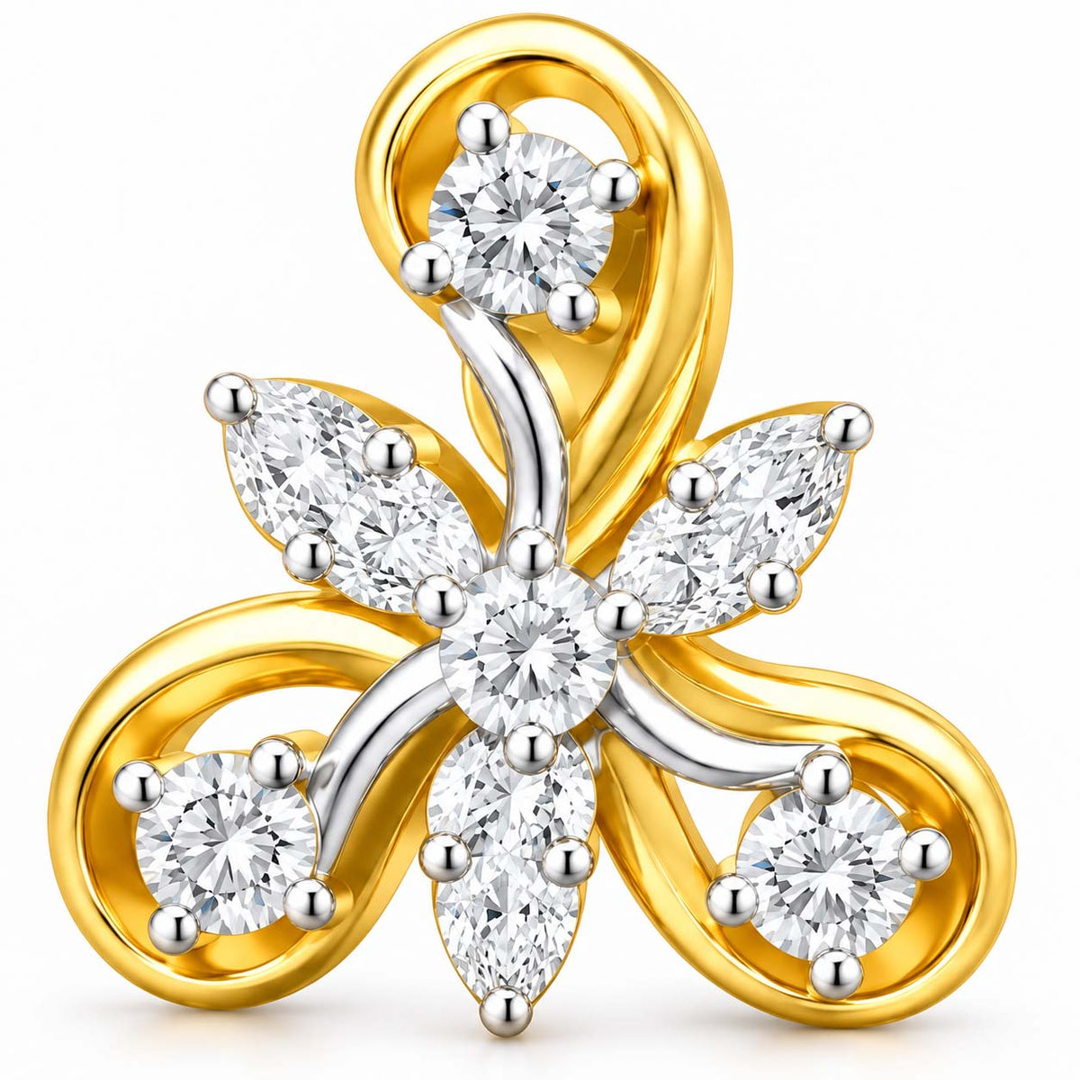 Contemporary Diamond Studs in 18K Gold