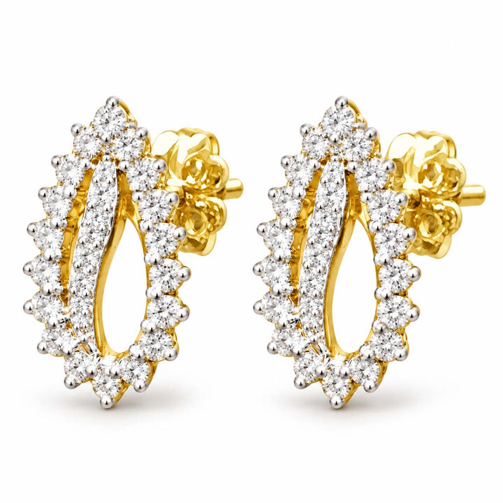 Halo Pear-Cut Diamond Stud Earrings