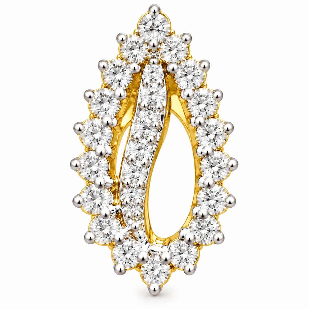 Halo Pear-Cut Diamond Stud Earrings