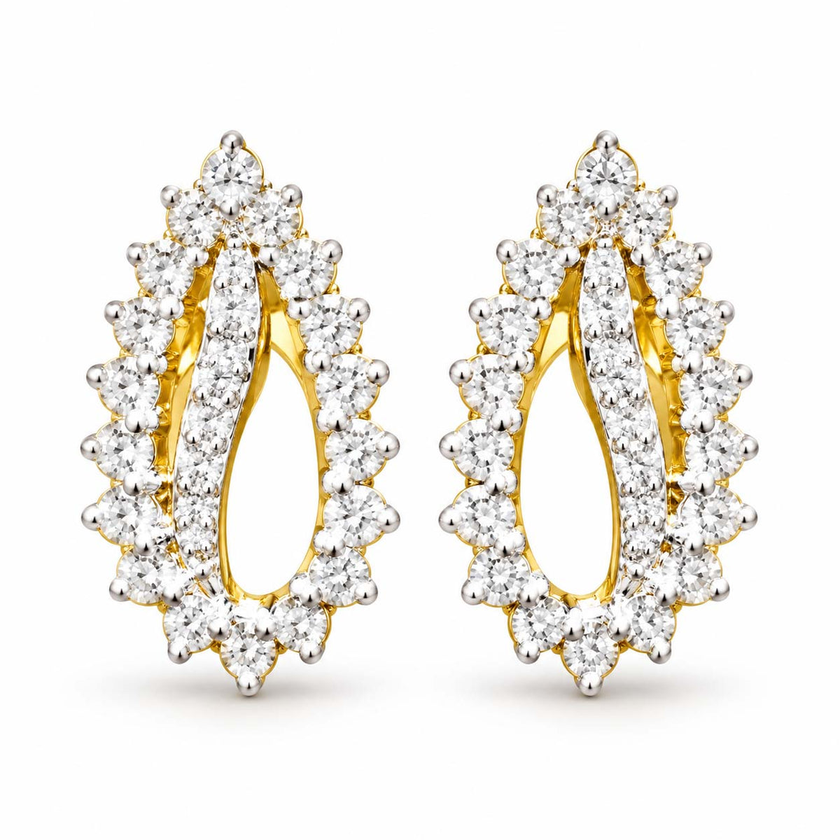 Halo Pear-Cut Diamond Stud Earrings