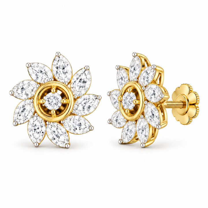 Floral Radiance Diamond Earrings