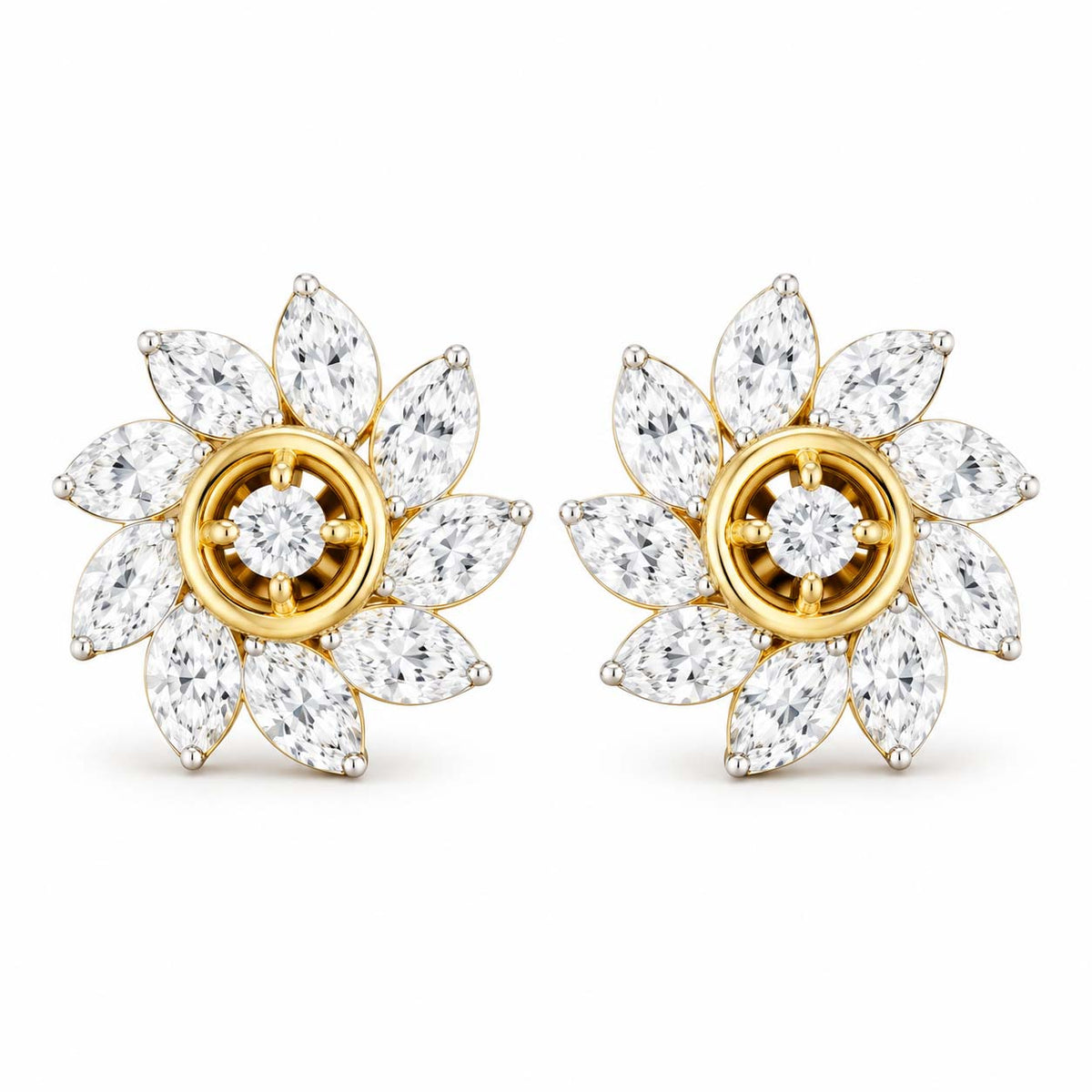 Floral Radiance Diamond Earrings