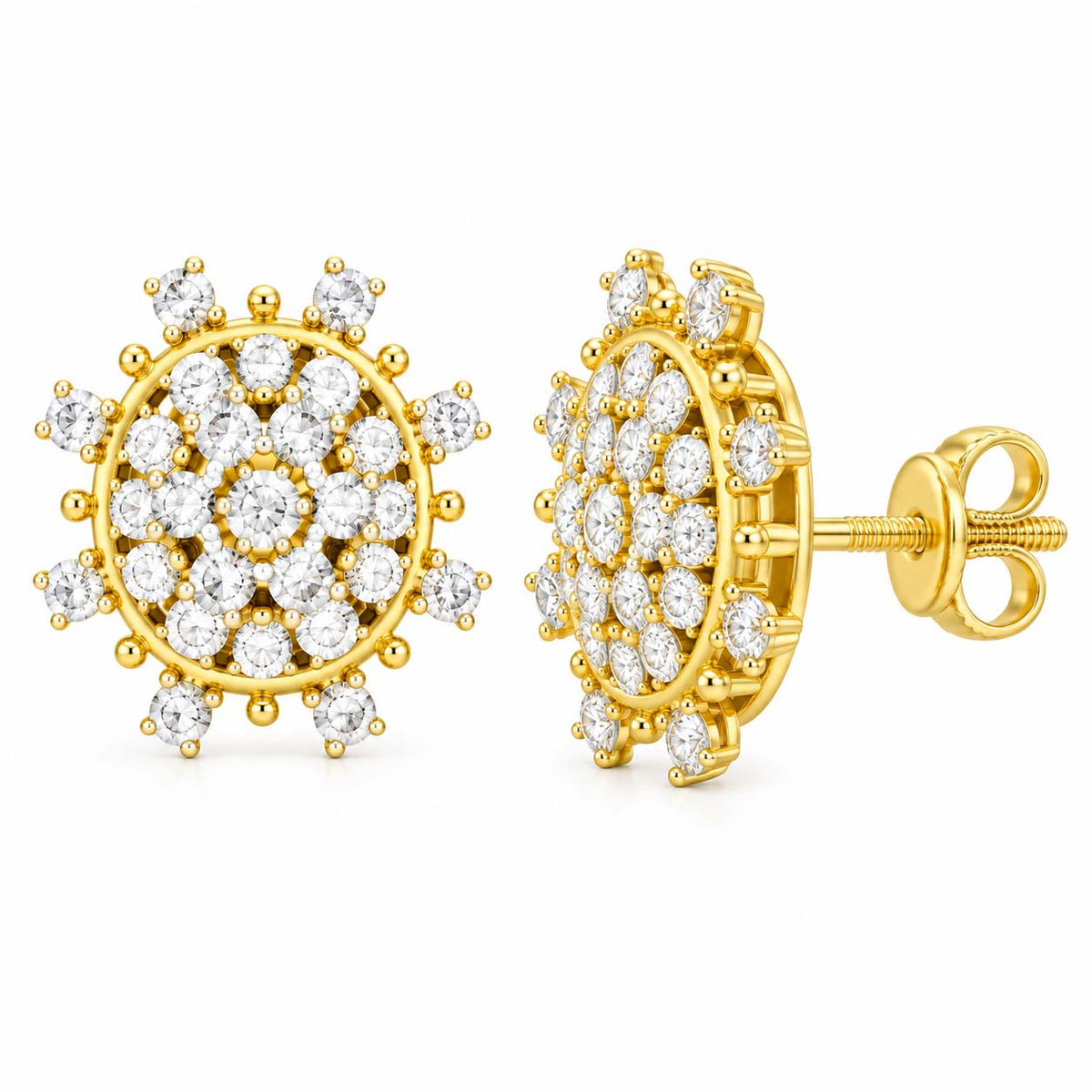 Premium Yellow Gold Round Diamond Tops