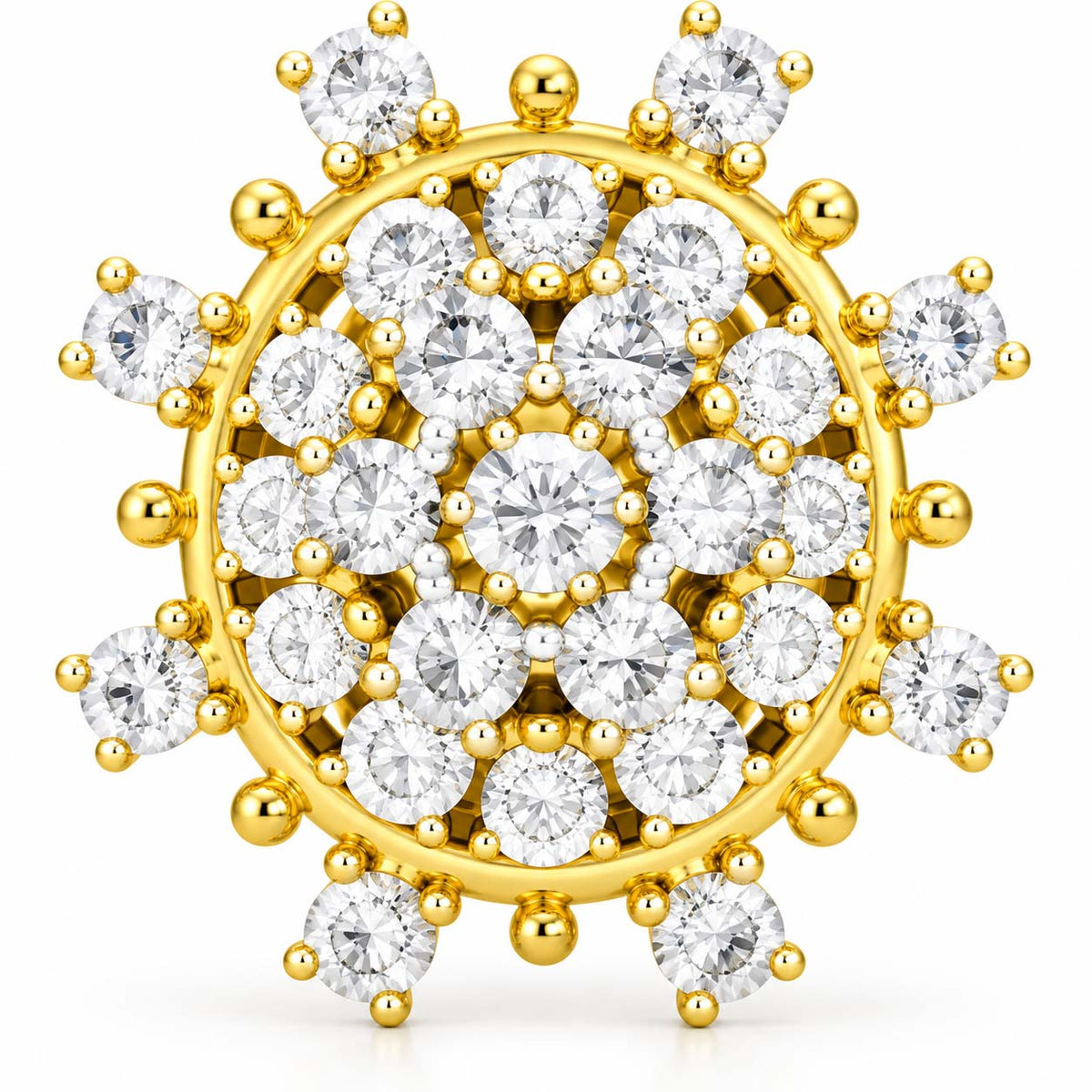 Premium Yellow Gold Round Diamond Tops
