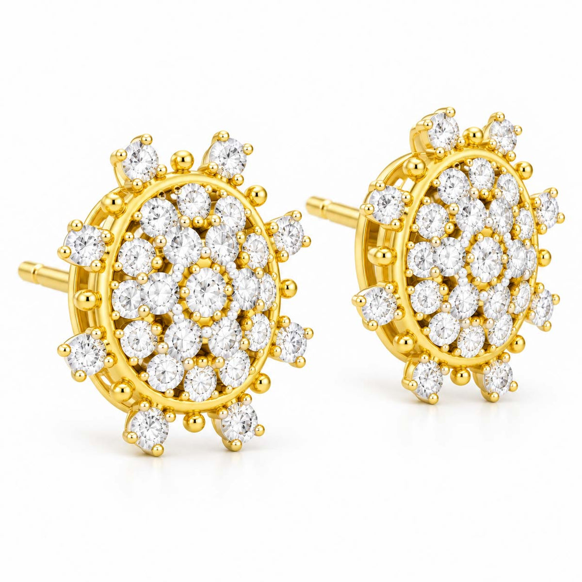 Premium Yellow Gold Round Diamond Tops