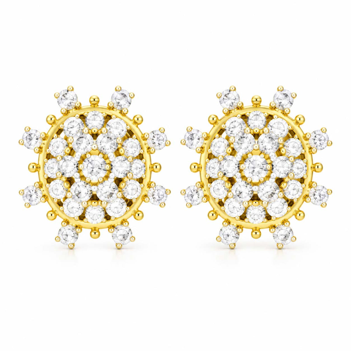 Premium Yellow Gold Round Diamond Tops