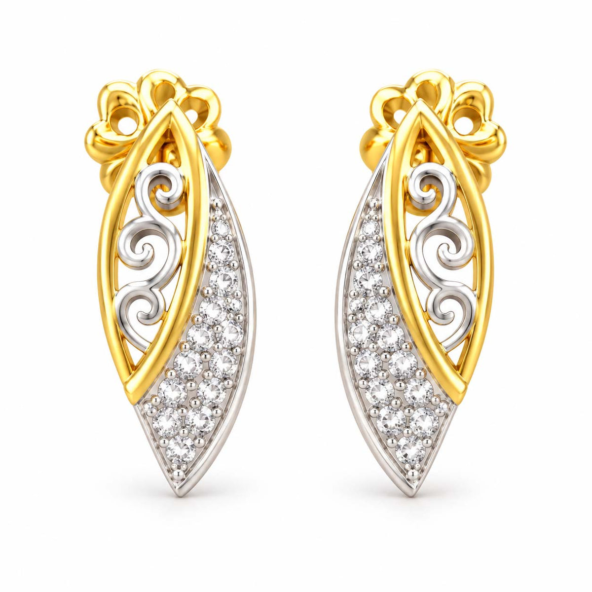 Elegant Gold & Diamond Marquise Tops
