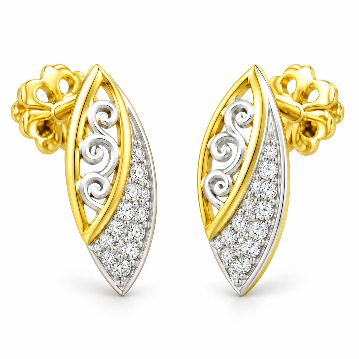 Elegant Gold & Diamond Marquise Tops