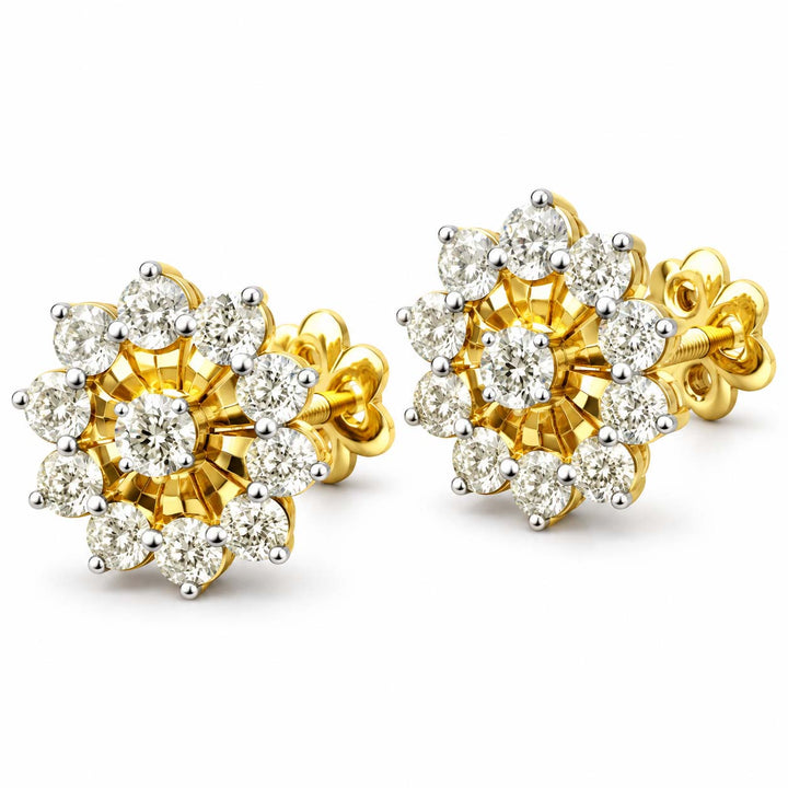 Elegant Gold Diamond Tops With Cut-Work Detailing