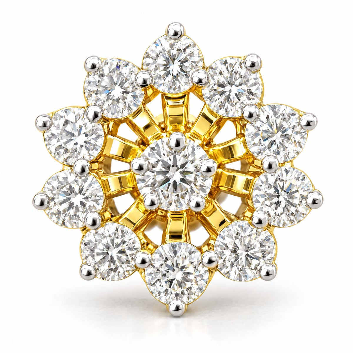Elegant Gold Diamond Tops With Cut-Work Detailing