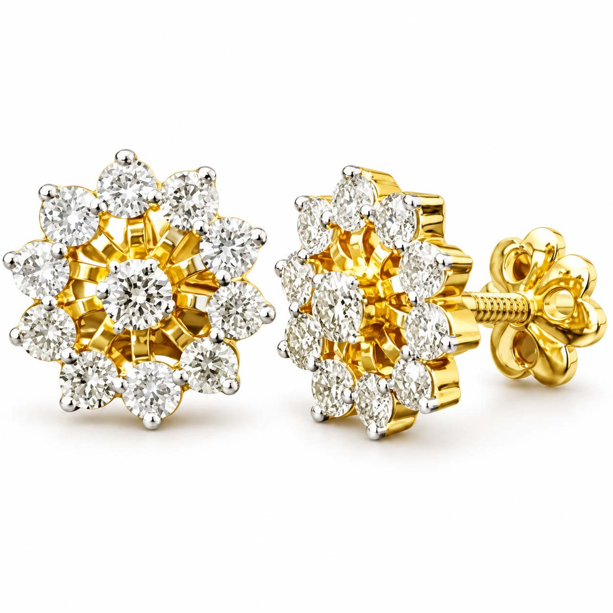 Elegant Gold Diamond Tops With Cut-Work Detailing