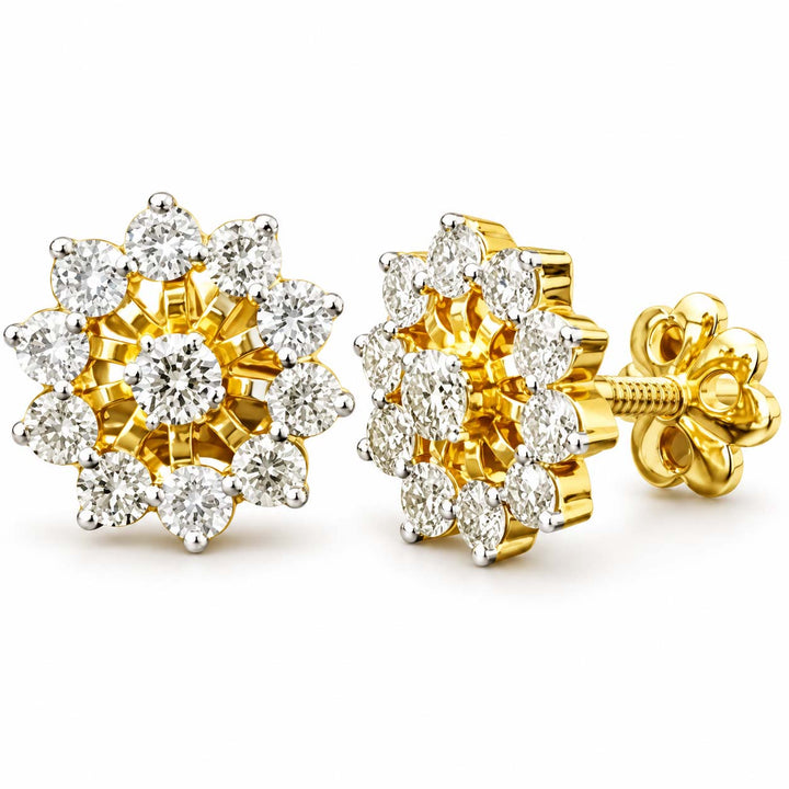 Elegant Gold Diamond Tops With Cut-Work Detailing