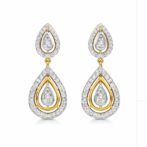 Best Elegant Teardrop Diamond Drop Earrings in Meerut | Savya Jewels