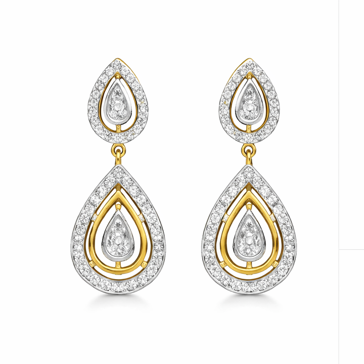 Elegant Teardrop Diamond Drop Earrings