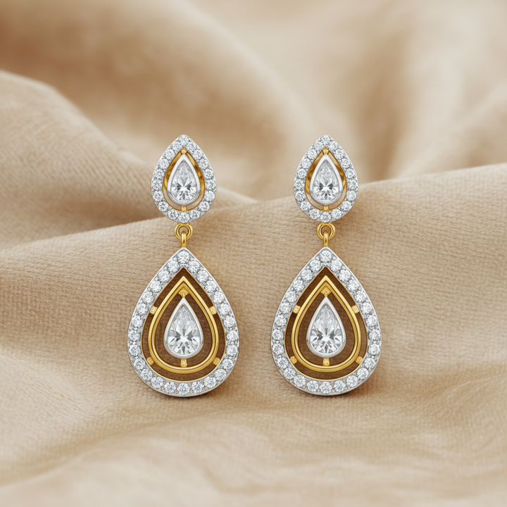 Elegant Teardrop Diamond Drop Earrings