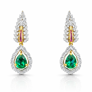 Best Emerald Diamond Gold Earrings – Certified Stones in Meerut | Savya Jewels