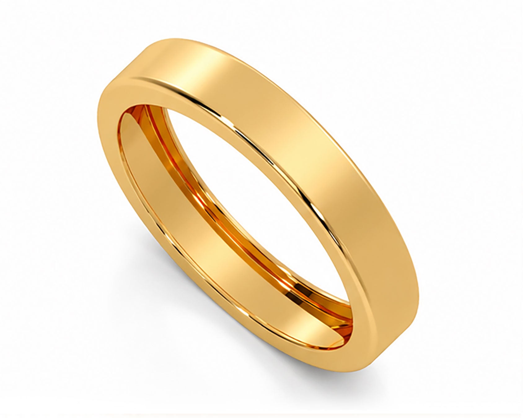 18Kt Gold Band | BIS Hallmarked Lightweight Plain Band