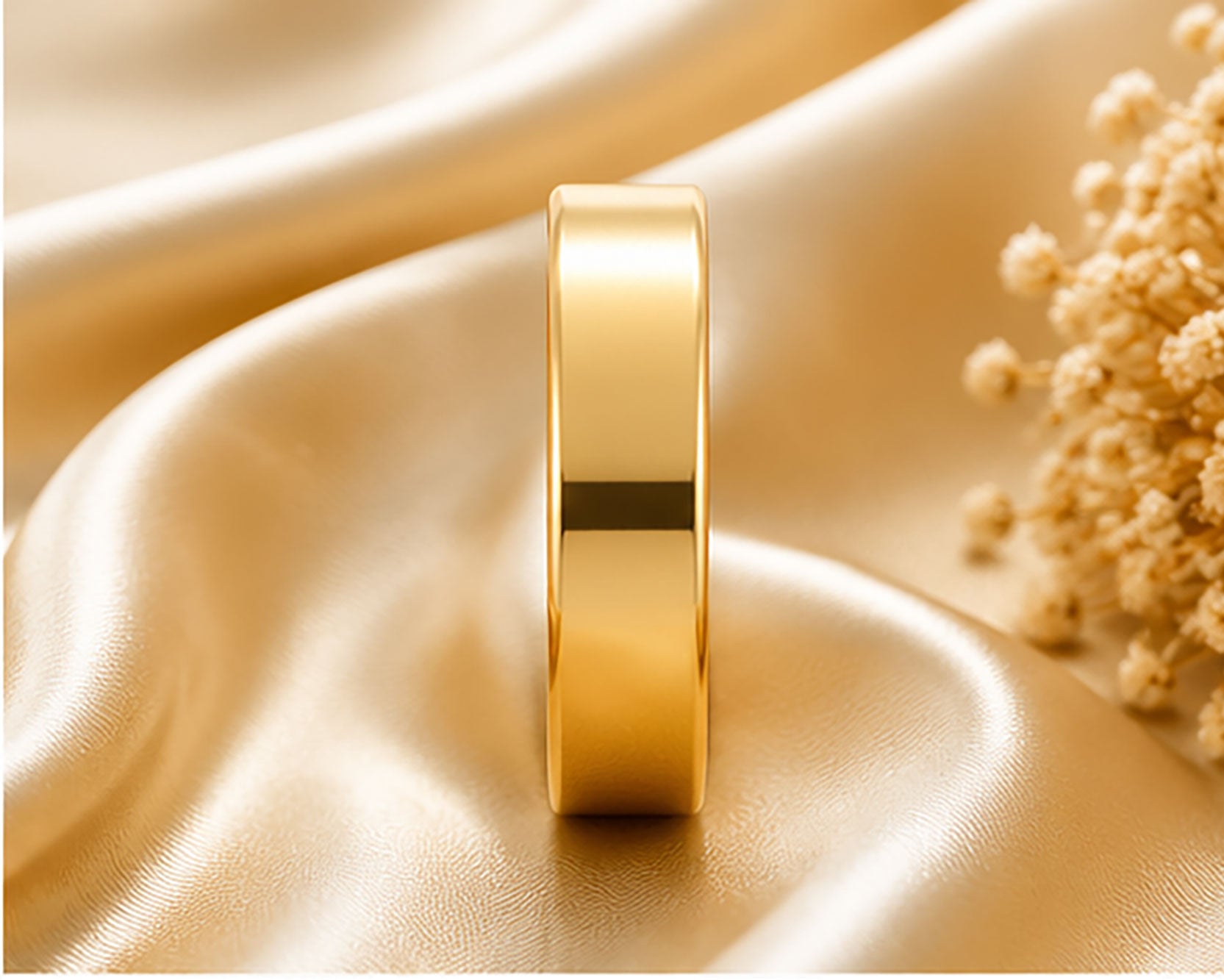 18Kt Gold Band | BIS Hallmarked Lightweight Plain Band