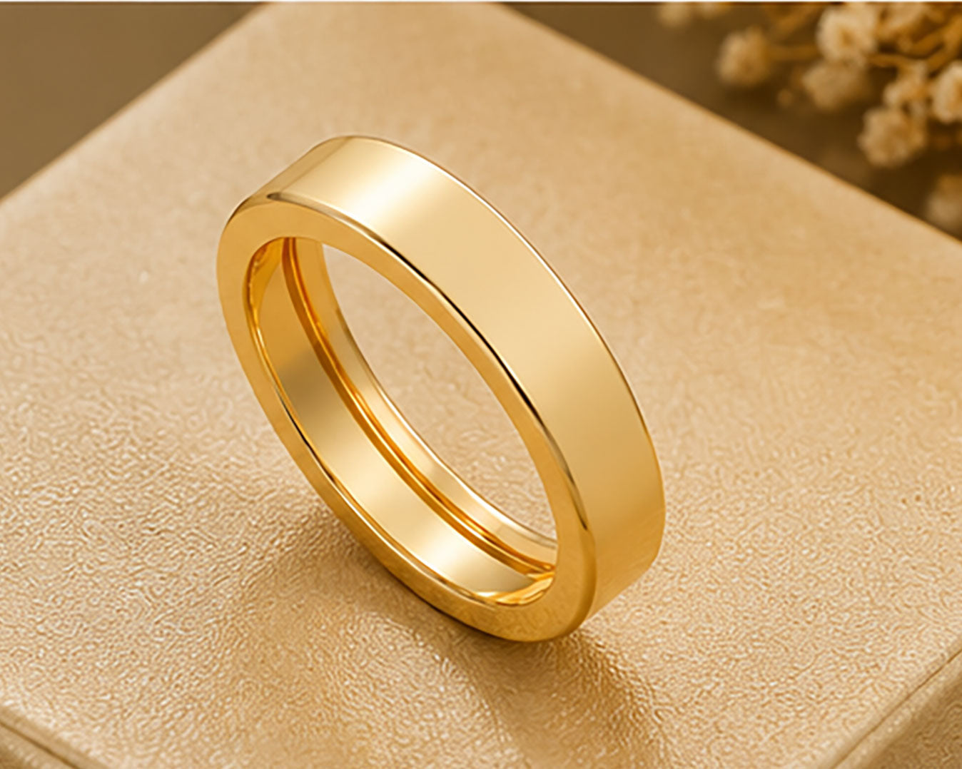 18Kt Gold Band | BIS Hallmarked Lightweight Plain Band