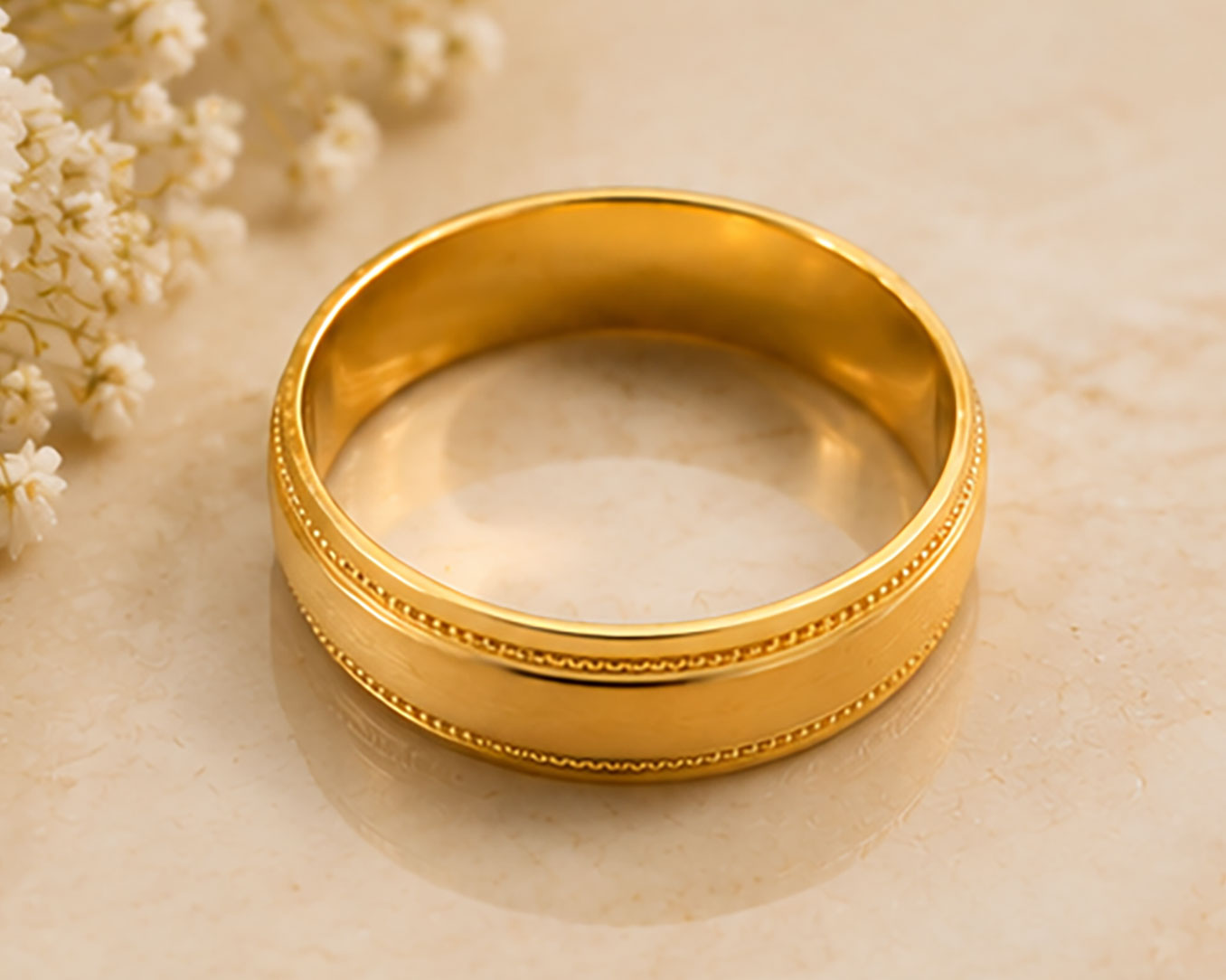 18Kt Gold Band | BIS Hallmarked Plain Gold Band
