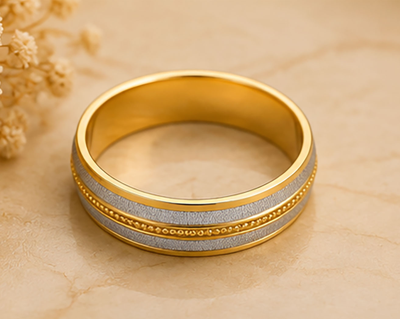 18Kt BIS Hallmarked Plain Gold Band | Savya Jewels