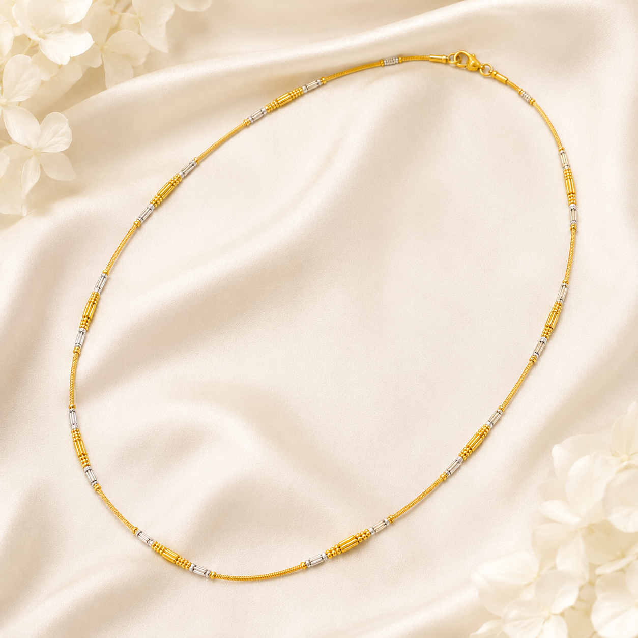 Wheat Spiga Gold Chain 22KT | 18 Inch Plain Gold Chain 8.71g