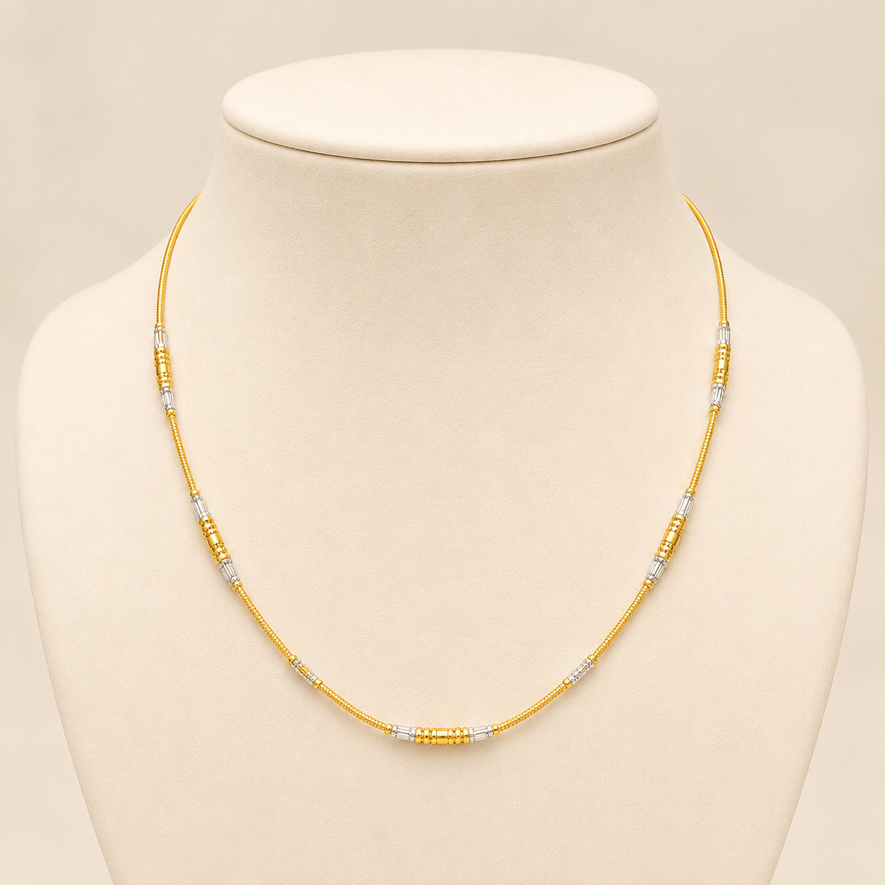 Wheat Spiga Gold Chain 22KT | 18 Inch Plain Gold Chain 8.71g
