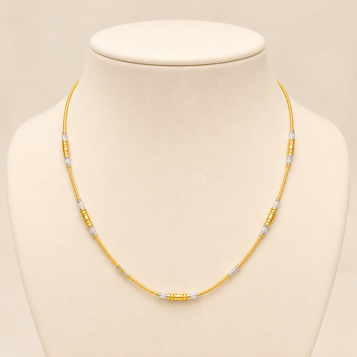 Wheat Spiga Gold Chain 22KT | 18 Inch Plain Gold Chain 8.71g