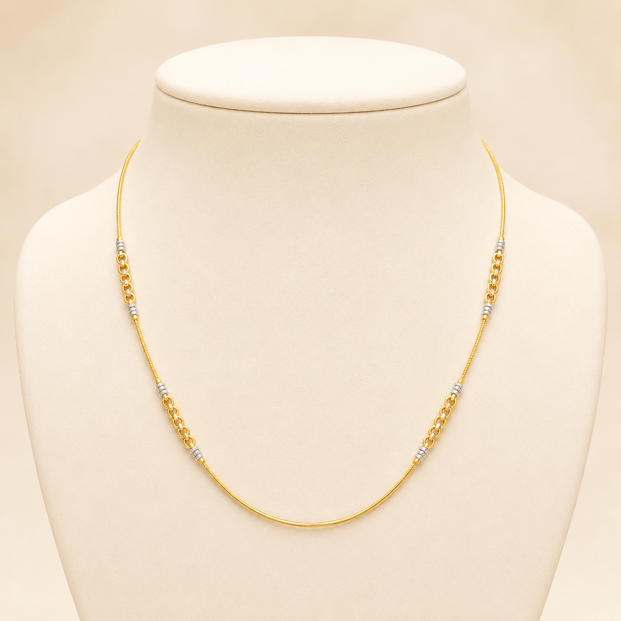 Wheat Spiga Gold Chain 22KT | 18 Inch Plain Gold Chain 6.47g II